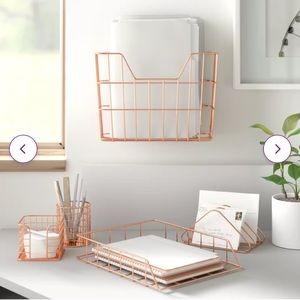 •NEW• Wayfair Rose Gold Office Organizer Stationary (5pcs set)